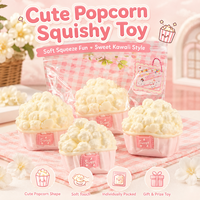 Jouet anti-stress Xiaohongshu en silicone souple, style alimentaire dessin animé, Popcorn Crème, pâte tactile à presser pour la décompression