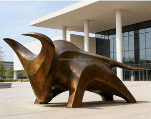 Sculpture <span class=keywords><strong>de</strong></span> taureau abstrait en bronze sur mesure grandeur nature, couleur personnalisée, thème animal intérieur/extérieur - Product Image 2