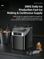 Machine à glaçons électrique portable pour la maison, petite machine à glaçons en acier inoxydable 150W pour usage domestique et commercial