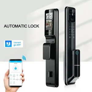 Hyundai brand keyless entry door lock with camera biometric eye scan smart TTLOCK APP wifi video Cat Eye finger scanner