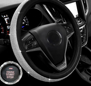 Coprivolante Universale 38cm con Strass Luccicanti, Coprivolante Artigianale con Cristalli <span class=keywords><strong>per</strong></span> Ragazze e Signore - Product Image 1