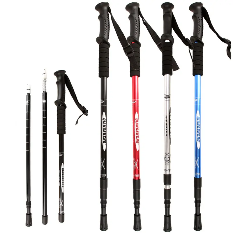 Cheap Price Walking stick trekking rubber trekking pole for elderly aluminum body climbing equipment hot