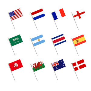 Nhà Máy bán hàng trực tiếp tùy chỉnh, tay cờ in thăng hoa logo màu Stick quảng cáo tùy chỉnh tay cờ/ - Product Image 1