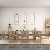 Ensemble table et chaise de thé et de kung-fu intégrés de style chinois moderne grand tableau Zen Log Office Office pour les tables basses domestiques