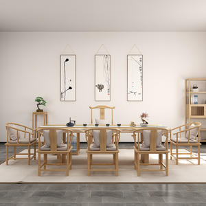 Tavolo da tè Kung Fu integrato in stile cinese moderno e Set di sedie grande tavola Zen Log scrivania da ufficio per la casa tavolini da caffè - Product Image 4