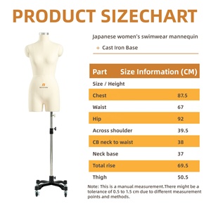 Maillot de bain japonais Beifuform pour femmes, modèle de robe drapée 3D, modèle sur mesure, maquette de bikini de haute qualité, mannequin féminin demi-corps - Product Image 3