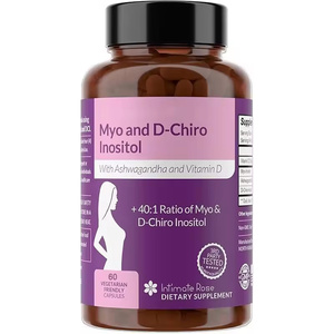 Capsules de Myo-Inositol et D-Chiro-Inositol, rapport 40:1, équilibre <span class=keywords><strong>hormonal</strong></span> et soutien ovarien avec Ashwagandha et Vitamine D - Product Image 1