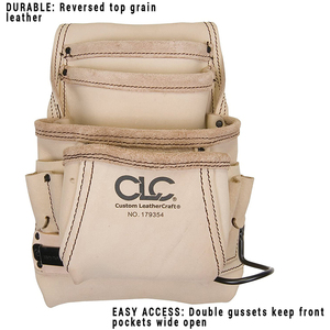 179354 sac à ongles et à outils <span class=keywords><strong>de</strong></span> <span class=keywords><strong>charpentier</strong></span> grain supérieur inversé 10 poches usage quotidien grande capacité sacs à outils durables polyvalents - Product Image 3