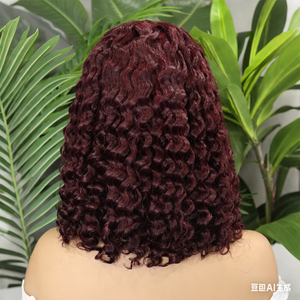 FH #99J Deep Wave Human Hair Bob <b>Wigs</b> 13x4 Transparent Lace Frontal Vietnamese Hair <b>Short</b> <b>Wig</b> - Product Image 3