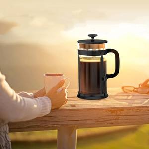 Macchina da caffè stampa francese 34oz stampa francese in acciaio inox 304 facile da rimuovere Design doppio filtro spesso <span class=keywords><strong>Pyrex</strong></span> vaso di vetro - Product Image 5