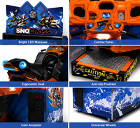 Simulateur de course de moto Lechuang, machine de jeu d'arcade, construction en métal et plastique, interface anglaise, garantie 1 an pour les plus de 6 ans