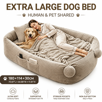 Lit pour chien surdimensionné, ensemble modulaire, mousse déchiquetée de qualité meubles, canapé-lit avec poche de rangement pour grands chiens