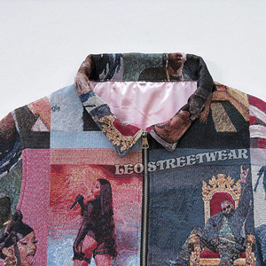 Moq 1PC Tùy Chỉnh Tấm Thảm Áo Khoác Của Phụ Nữ Máy Bay Ném Bom Crop Top Zip Lên Lần Lượt Xuống Cổ Áo Hip Hop Đường Phố Cộng Với Kích Thước Satin Áo Khoác Cho Phụ Nữ - Product Image 4