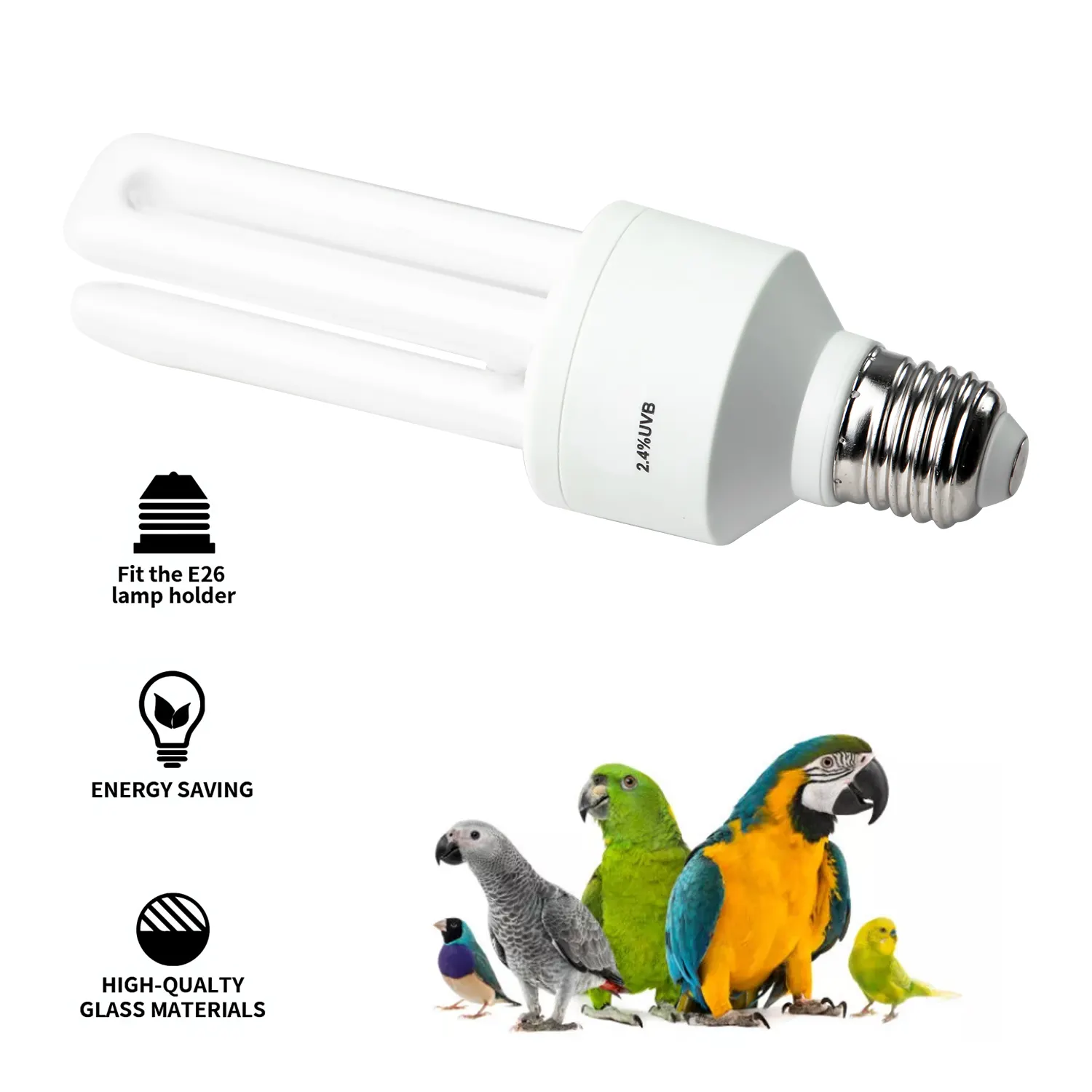 UVA UVB Kompakt leuchtstofflampe Papagei UVB 23W Energie spar licht 2.4 Lampe Vogel UVB Reptilien birne
