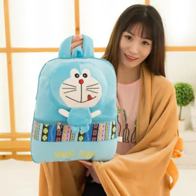 Customized Creative Cartoon Plush Toy Cushion 2-In-1 School Bag Blanket With Car Pillow Quilt