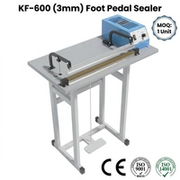 Scelleuse à impulsion industrielle professionnelle à pédale KF-600, largeur de scellage 3 mm, machine de scellage de sacs robuste 220V/110V