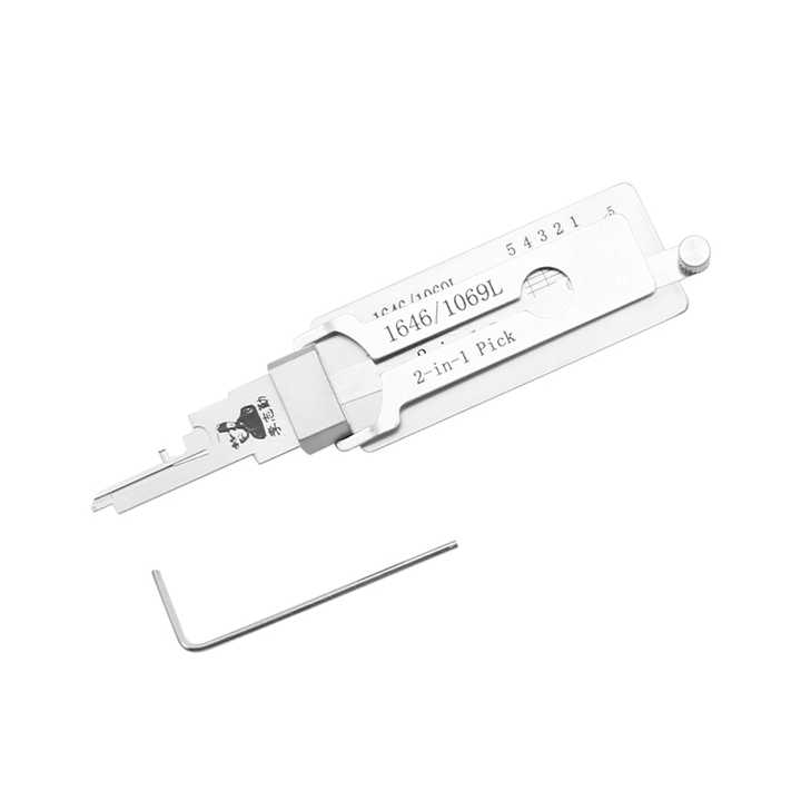 Genuine Lishi 2 in 1 Decoder Pick Locksmith Tools Set Steel Metal ...