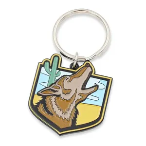 Custom Personalized Cartoon Key Chain Metal Wolf Keychains Souvenir Keyring Fashion Animal Key Holder
