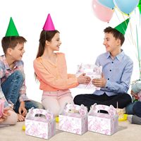 Boîtes cadeaux en papier rose à motifs floraux, boîtes à friandises de style chinois imprimées de fleurs pour mariage et anniversaire