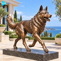 Sculpture réaliste de chien gardien en bronze, moulée à la cire perdue, en laiton et cuivre, statue animale personnalisée pour la place, l'hôtel, la cour, l'entrée de la villa