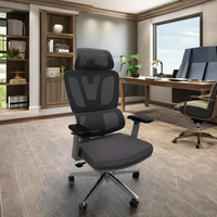 Chaise de bureau moderne et simple à prix de gros, réglable, pivotante, avec dossier haut, appui-tête et accoudoirs 3D en maille