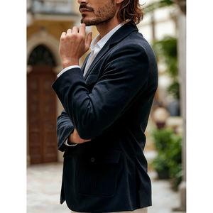 Blazer en velours côtelé texturé pour homme, à simple boutonnage, couleurs personnalisées, antistatique et infroissable, tendance, vente en gros pour l'été - Product Image 5