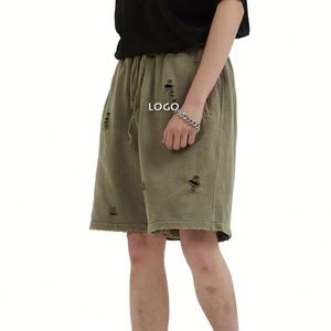 High Street Style Heavy Washed Loose Mens Shorts Fashion Hole Vintage Pantalones cortos para hombre - Product Image 5