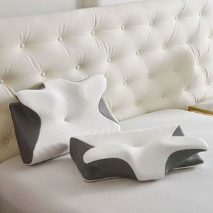 Butterfly <b>Shaped</b> Memory Foam Neck <b>Pillow</b> for Side and Supine Lying Streamlined Design Relaxed Shoulders Soft Sturdy Support - Product Image 4