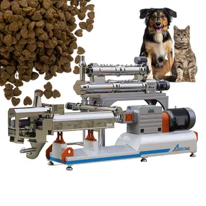 Ligne de production d'aliments pour chiens et chats extrudeuse automatique à double vis par machine de fabrication d'aliments