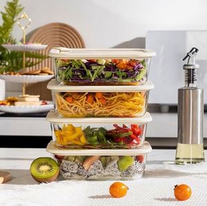 Recipiente Rectangular de Vidrio Borosilicato para Almacenamiento de Alimentos, con Tapa Hermética, Ventilación de Vapor, Libre de BPA, Apto para Microondas, Venta al por Mayor de Fábrica - Product Image 4