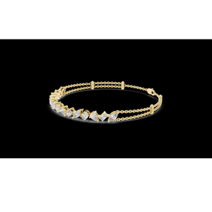 Bracelet chaîne en diamant contemporain en or 14K 18K Diamants cultivés en laboratoire certifiés IGI Bijoux fins élégants et luxueux - Product Image 1