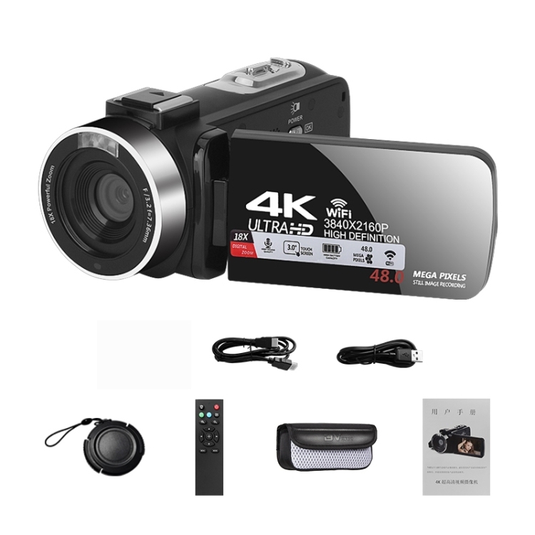 カメラ Keculbo ビデオカメラ 4K ナイトビジョン付き タッチスクリーン