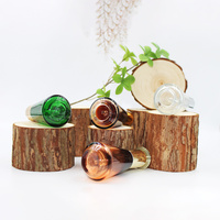 Nouvelles Bouteilles Compte-gouttes d'Huile Essentielle de Luxe Haut de Gamme Personnalisables Style Teletubbies en Verre avec Pompe à Pression, Design Conique Or/Argent