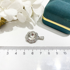 S925 Silver Pendant Empty Holder DIY Accessories with 11-12mm Round Bead <b>Concealer</b> Necklace Pendant Jewelry Findings 30996 - Product Image 3