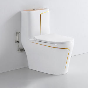 WC monobloc moderne Washdown, sanitaires de luxe pour hôtel, cuvette de toilette en céramique gris marbré - Product Image 3