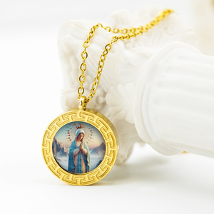 GIVELUCK Vente en gros de bijoux religieux, collier avec pendentif Vierge Marie <span class=keywords><strong>Jésus</strong></span>, pendentif <span class=keywords><strong>photo</strong></span> personnalisé, collier en acier inoxydable - Product Image 1