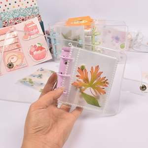 Carpeta de Anillas de PVC Tamaño Mini A8 <span class=keywords><strong>A5</strong></span> con Bolsillo, Funda para Cuaderno, Bolsa para Tarjetas, Fotos, Colección de Uñas Postizas - Product Image 6
