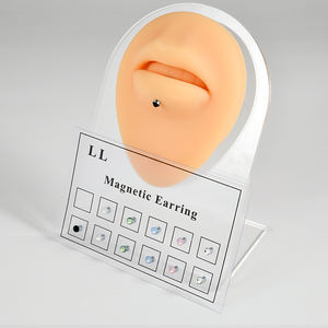 Ensemble 12 boules d'opale en argent boucles d'oreilles nez Non percé lèvre <span class=keywords><strong>Labret</strong></span> goujon nez <span class=keywords><strong>anneau</strong></span> en acier inoxydable <span class=keywords><strong>faux</strong></span> tricheur magnétique fiançailles - Product Image 2