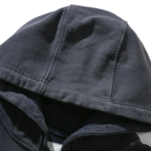 Accept Personalizar Basic Black Men Cajas de peso pesado Tamaño Retro Essence Lavado con ácido Sudadera con capucha de gran tamaño con cremallera - Product Image 5