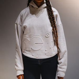 Sweat à capuche polaire de haute qualité en relief étoiles de marque 400gsm Heavyweight Boxy Hoodie Personnalisation disponible - Product Image 6