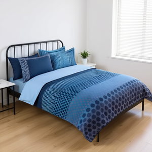 Luciano <b>Duvet</b> Cover Set 8 Pieces <b>Double</b> Size Geometric Pattern Modern Bedding Home Use <b>All</b> <b>Season</b> Polyester Cotton 400TC - Product Image 2