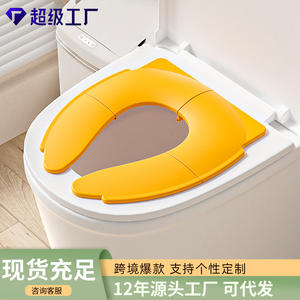 Asiento de inodoro plegable para bebés, asiento portátil para orinal de viaje, amarillo limón, rosa femenino, verde hierba, gris Interestelar - Product Image 4