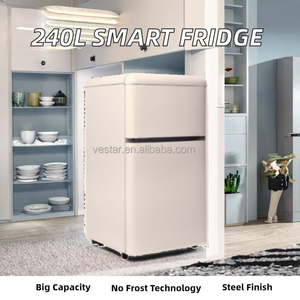 Refrigerador Combinado de Doble Puerta Inteligente de Acero Inoxidable de 240L, Sin Escarcha, Portátil, Empotrable, para Hoteles - Product Image 2