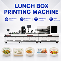 Machine d'impression automatique de boîtes à lunch, imprimante haute vitesse pour l'industrie de la fabrication d'emballages de plats à emporter et la personnalisation des marques dans les restaurants