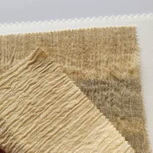 B5031コットンリネンメッシュクリンクル生地高級衣服素材無地染め固体パターン - Product Image 5