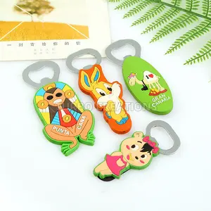 OEM/ODM定制3D葡萄酒开瓶器磁铁可爱动物纪念品橡胶聚氯乙烯冰箱名称促销冰箱磁铁 - Product Image 1