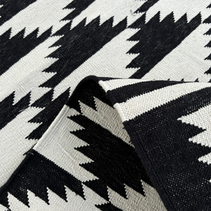 Tapis en laine géométrique fait à la main Matériau en coton unique avec des motifs abstraits Mouvement-apportant des formes répétitives Tapis et ensembles - Product Image 3