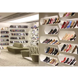 Portoir de chaussures MDF, Design étagère de magasin, pour vitrine