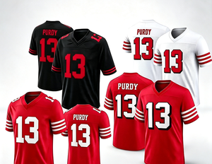 Nouveaux maillots de <span class=keywords><strong>San</strong></span> <span class=keywords><strong>Francisco</strong></span> # 13 Maillots de football américain Purdy Stitched Limited Edition USA - Product Image 1