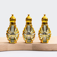 Flacon vide de luxe personnalisé pour huiles essentielles, mini flacon roll-on doré pour parfum Attar, 12 ml